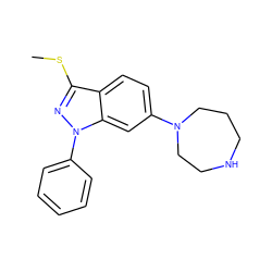 CSc1nn(-c2ccccc2)c2cc(N3CCCNCC3)ccc12 ZINC000147342589