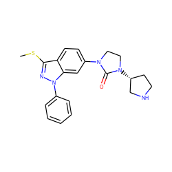 CSc1nn(-c2ccccc2)c2cc(N3CCN([C@@H]4CCNC4)C3=O)ccc12 ZINC000147344952