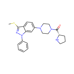 CSc1nn(-c2ccccc2)c2cc(N3CCN(C(=O)[C@@H]4CCCN4)CC3)ccc12 ZINC000147347419