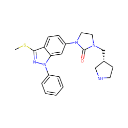 CSc1nn(-c2ccccc2)c2cc(N3CCN(C[C@@H]4CCNC4)C3=O)ccc12 ZINC000147345618