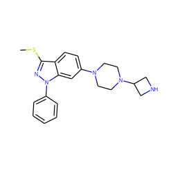 CSc1nn(-c2ccccc2)c2cc(N3CCN(C4CNC4)CC3)ccc12 ZINC000147344336