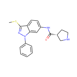 CSc1nn(-c2ccccc2)c2cc(NC(=O)[C@@H]3CCNC3)ccc12 ZINC000072177376