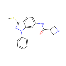 CSc1nn(-c2ccccc2)c2cc(NC(=O)C3CNC3)ccc12 ZINC000072179227