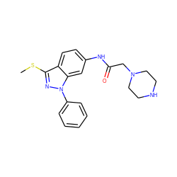 CSc1nn(-c2ccccc2)c2cc(NC(=O)CN3CCNCC3)ccc12 ZINC000165880361