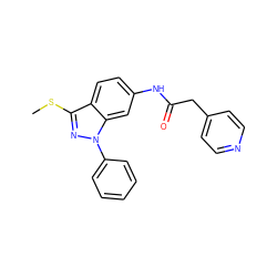 CSc1nn(-c2ccccc2)c2cc(NC(=O)Cc3ccncc3)ccc12 ZINC000150090978