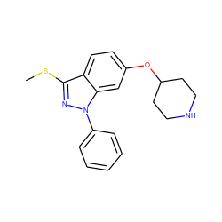 CSc1nn(-c2ccccc2)c2cc(OC3CCNCC3)ccc12 ZINC000072176652