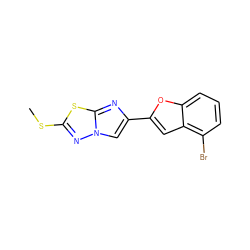 CSc1nn2cc(-c3cc4c(Br)cccc4o3)nc2s1 ZINC000653768322