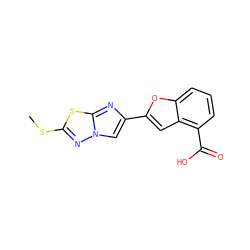 CSc1nn2cc(-c3cc4c(C(=O)O)cccc4o3)nc2s1 ZINC000205922413