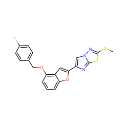 CSc1nn2cc(-c3cc4c(OCc5ccc(F)cc5)cccc4o3)nc2s1 ZINC000653762268