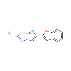 CSc1nn2cc(-c3cc4ccccc4o3)nc2s1 ZINC000205957721