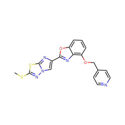 CSc1nn2cc(-c3nc4c(OCc5ccncc5)cccc4o3)nc2s1 ZINC000653769217