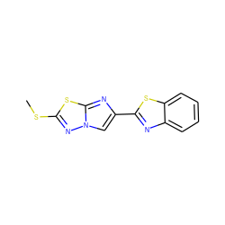 CSc1nn2cc(-c3nc4ccccc4s3)nc2s1 ZINC000205957865