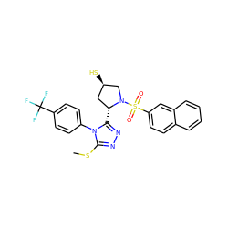 CSc1nnc([C@@H]2C[C@@H](S)CN2S(=O)(=O)c2ccc3ccccc3c2)n1-c1ccc(C(F)(F)F)cc1 ZINC000029465375