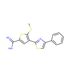 CSc1sc(C(=N)N)cc1-c1nc(-c2ccccc2)cs1 ZINC000013437876