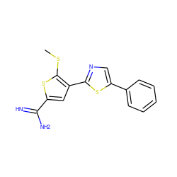 CSc1sc(C(=N)N)cc1-c1ncc(-c2ccccc2)s1 ZINC000026831577