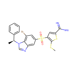 CSc1sc(C(=N)N)cc1S(=O)(=O)c1cc(Br)c2c(c1)ncn2[C@@H](C)c1ccccc1 ZINC000036330287