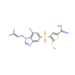 CSc1sc(C(=N)N)cc1S(=O)(=O)c1cc(Br)c2c(c1)ncn2CC=C(C)C ZINC000036330263