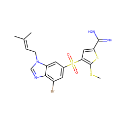 CSc1sc(C(=N)N)cc1S(=O)(=O)c1cc(Br)c2ncn(CC=C(C)C)c2c1 ZINC000036330262