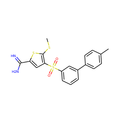 CSc1sc(C(=N)N)cc1S(=O)(=O)c1cccc(-c2ccc(C)cc2)c1 ZINC000029038781