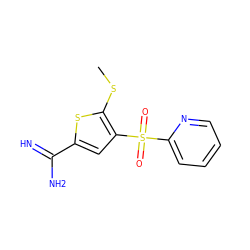 CSc1sc(C(=N)N)cc1S(=O)(=O)c1ccccn1 ZINC000036330267