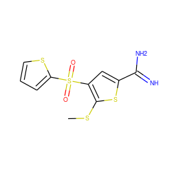 CSc1sc(C(=N)N)cc1S(=O)(=O)c1cccs1 ZINC000036330270