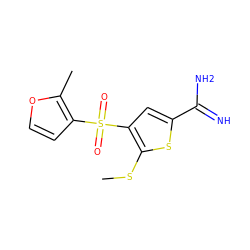 CSc1sc(C(=N)N)cc1S(=O)(=O)c1ccoc1C ZINC000036330264