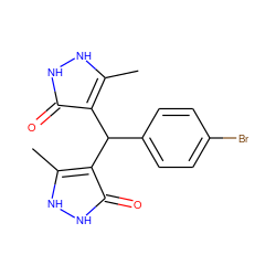 Cc1[nH][nH]c(=O)c1C(c1ccc(Br)cc1)c1c(C)[nH][nH]c1=O ZINC000004549837