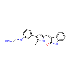 Cc1[nH]c(/C=C2\C(=O)Nc3ccccc32)c(C)c1-c1cccc(NCCN)c1 ZINC000071332636