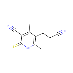 Cc1[nH]c(=S)c(C#N)c(C)c1CCC#N ZINC000015924390