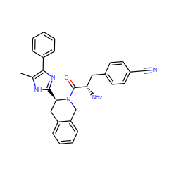 Cc1[nH]c([C@@H]2Cc3ccccc3CN2C(=O)[C@@H](N)Cc2ccc(C#N)cc2)nc1-c1ccccc1 ZINC000036216174