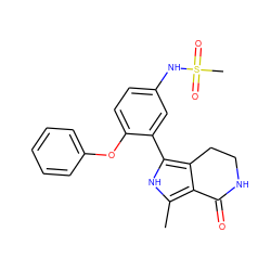 Cc1[nH]c(-c2cc(NS(C)(=O)=O)ccc2Oc2ccccc2)c2c1C(=O)NCC2 ZINC000224855399