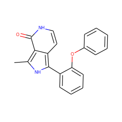 Cc1[nH]c(-c2ccccc2Oc2ccccc2)c2cc[nH]c(=O)c12 ZINC000218368781