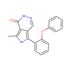 Cc1[nH]c(-c2ccccc2Oc2ccccc2)c2cn[nH]c(=O)c12 ZINC000584620150