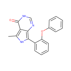 Cc1[nH]c(-c2ccccc2Oc2ccccc2)c2nc[nH]c(=O)c12 ZINC000218506997