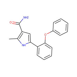 Cc1[nH]c(-c2ccccc2Oc2ccccc2)cc1C(N)=O ZINC000220825730