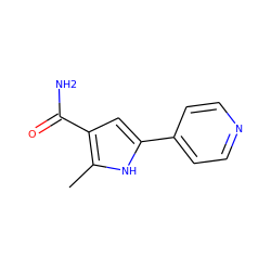 Cc1[nH]c(-c2ccncc2)cc1C(N)=O ZINC000064511864