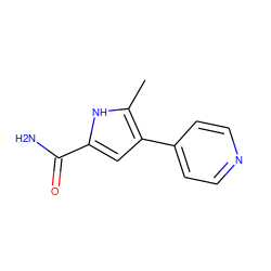 Cc1[nH]c(C(N)=O)cc1-c1ccncc1 ZINC000218863689