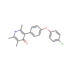 Cc1[nH]c(C)c(-c2ccc(Oc3ccc(Cl)cc3)cc2)c(=O)c1C ZINC000045201816