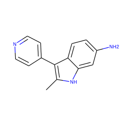 Cc1[nH]c2cc(N)ccc2c1-c1ccncc1 ZINC000036338567