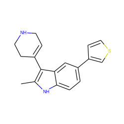 Cc1[nH]c2ccc(-c3ccsc3)cc2c1C1=CCNCC1 ZINC000096910231