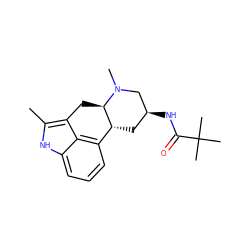 Cc1[nH]c2cccc3c2c1C[C@@H]1[C@@H]3C[C@H](NC(=O)C(C)(C)C)CN1C ZINC000003802834