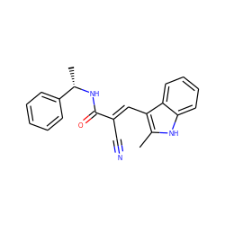 Cc1[nH]c2ccccc2c1/C=C(\C#N)C(=O)N[C@@H](C)c1ccccc1 ZINC000000371546