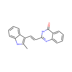 Cc1[nH]c2ccccc2c1/C=C/c1nc2ccccc2c(=O)[nH]1 ZINC000013571536