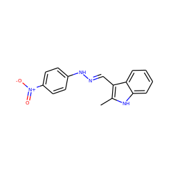 Cc1[nH]c2ccccc2c1/C=N/Nc1ccc([N+](=O)[O-])cc1 ZINC000004099293