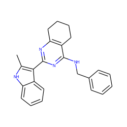 Cc1[nH]c2ccccc2c1-c1nc2c(c(NCc3ccccc3)n1)CCCC2 ZINC000219016298