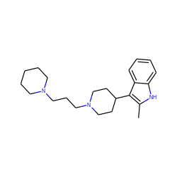 Cc1[nH]c2ccccc2c1C1CCN(CCCN2CCCCC2)CC1 ZINC000034801031