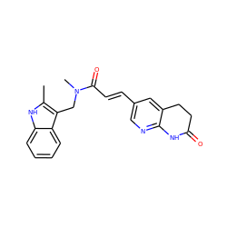 Cc1[nH]c2ccccc2c1CN(C)C(=O)/C=C/c1cnc2c(c1)CCC(=O)N2 ZINC000000603070