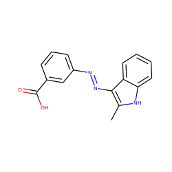 Cc1[nH]c2ccccc2c1N=Nc1cccc(C(=O)O)c1 ZINC000261122844