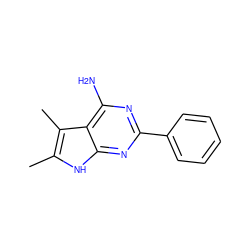 Cc1[nH]c2nc(-c3ccccc3)nc(N)c2c1C ZINC000026722663