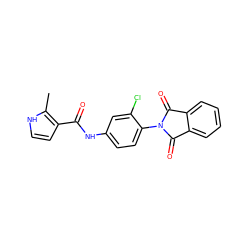 Cc1[nH]ccc1C(=O)Nc1ccc(N2C(=O)c3ccccc3C2=O)c(Cl)c1 ZINC000653690510